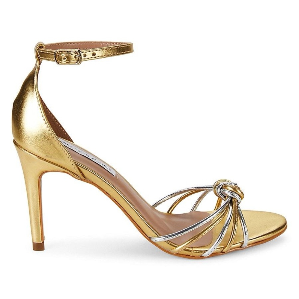 Saks Fifth Avenue Gold and Silver Strappy Heels